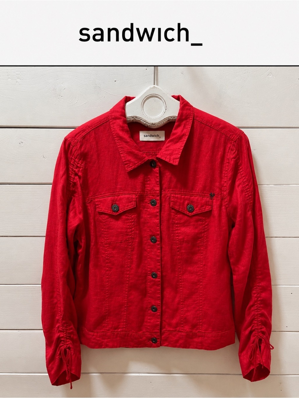 SANDWICH red linen jacket size 44